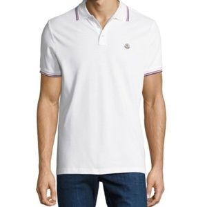 MONCLER POLO SHIRT WHITE MEDIUM NWT